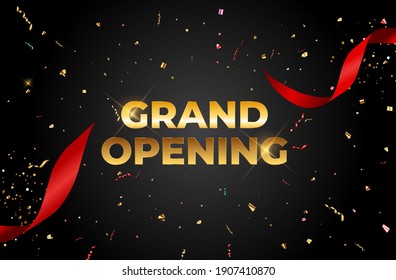 Grand Opening Card  Background. Vector Illustration