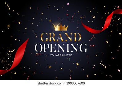 Grand Opening Card  Background. Vector Illustration