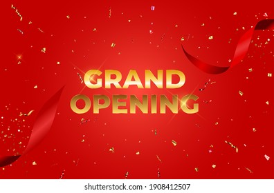 Grand Opening Card  Background. Vector Illustration