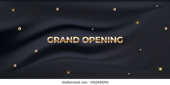 Grand Opening Card Business Poster Luxury Silk Background. Vector Illustration EPS10