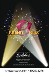 Grand opening card with  fireworks