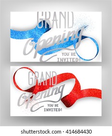 Grand opening  cards with stippling ribbons