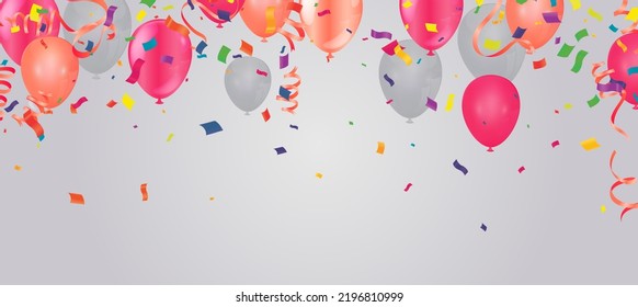 Grand opening ceremony with ..... balloon, ..... and confetti, for Retail, Shopping or Black Friday Promotion in style