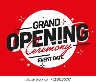 Grand opening ceremony with event date banner promotion template