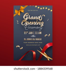 Grand Opening Ceremony Invitation Template Layout With Event Details.