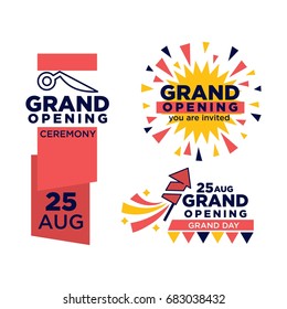 Grand opening ceremony on 25 august emblems set