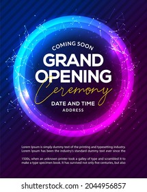 Grand Opening Ceremony Poster Concept Invitation. Grand Opening Event Decoration Party Template