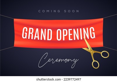 Gran ceremonia de inauguración de la invitación al concepto de afiche. Plantilla de la fiesta de decoración de evento de apertura general