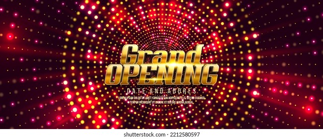 Grand opening. Ceremony presentation sign on bright background. Vector illustration.