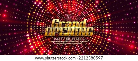 Grand opening. Ceremony presentation sign on bright background. Vector illustration.