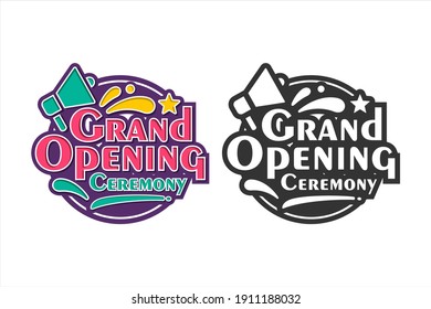 Grand opening ceremony vector design set