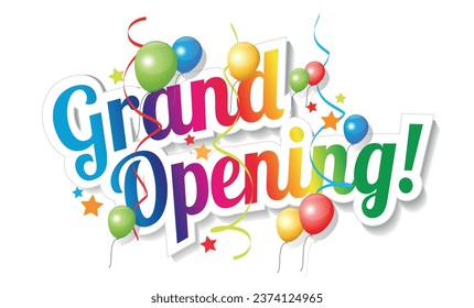 Grand Opening with colorfull ballons