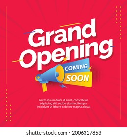 Grand opening. coming soon banner template.