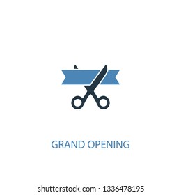 grand opening concept 2 colored icon. Simple blue element illustration. grand opening concept symbol design. Can be used for web and mobile UI/UX