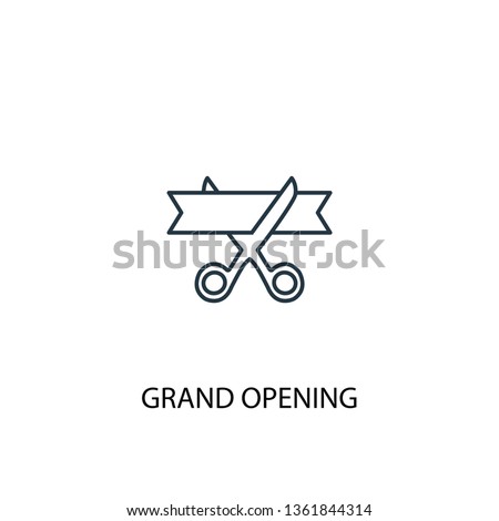 grand opening concept line icon. Simple element illustration. grand opening concept outline symbol design. Can be used for web and mobile UI/UX