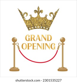 Gran apertura, icono de la corona, vector, ilustración, símbolo