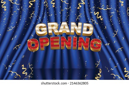 Grand opening curtains background vector 