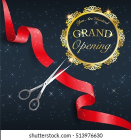 grand opening, cutting red tape, the start day of activity