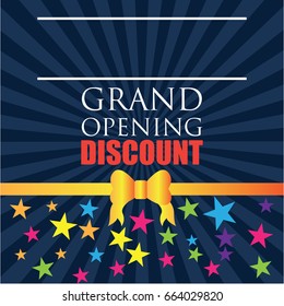 grand opening discount poster. vector illustration