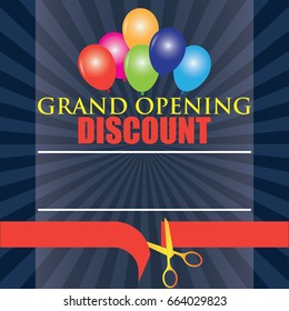 grand opening discount poster. vector illustration