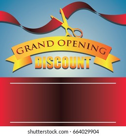grand opening discount poster. vector illustration