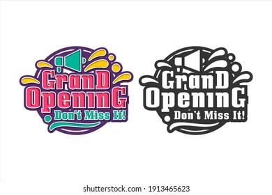 Grand opening don't miss it vector design set