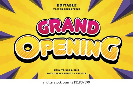 grand opening editable text effect with modern and simple style, usable for logo or campaign title