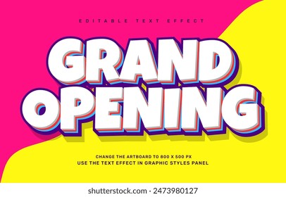 Grand opening editable text effect template