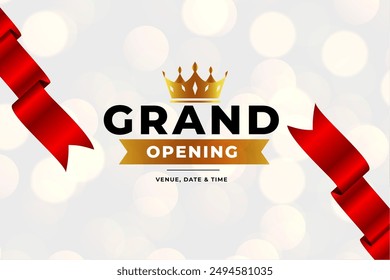 grand opening event bokeh banner celebrate the startup beginning vector