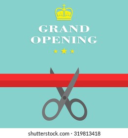 Grand opening Flat Style. Vector illustration