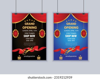 Grand Opening flyer  design vector template