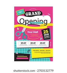 Grand opening flyer poster template design