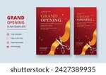 Grand Opening Flyer Template, Realistic grand Opening Invitation, Inauguration Flyer Template, ceremony invitation flyer, Grand opening dl flyer