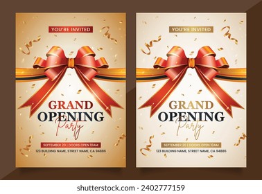 Grand Opening Flyer Template, Realistic grand Opening Invitation