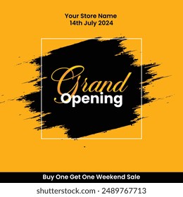 Grand Opening Flyer Template, Realistic grand Opening Invitation