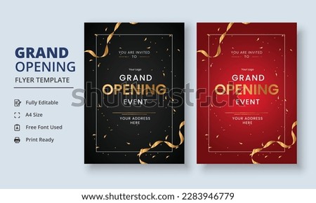 Grand Opening Flyer Template, Realistic grand Opening Invitation, Inauguration Flyer Template, Grand opening ceremony invitation flyer