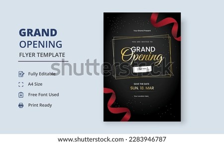 Grand Opening Flyer Template, Realistic grand Opening Invitation, Inauguration Flyer Template, Grand opening ceremony invitation flyer
