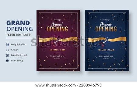 Grand Opening Flyer Template, Realistic grand Opening Invitation, Inauguration Flyer Template, Grand opening ceremony invitation flyer
