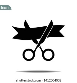 grand opening Glyph icon. Simple sign illustration. grand opening symbol design. Can be used for web, print and mobile eps10