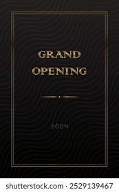 Gran apertura de Anuncio dorado, tipografía negra y dorada cartel de texto premium y diseño de Vector mínimo de lujo para joyería o tienda en línea Sitio web para invitación