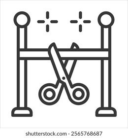 Grand Opening Icon Vector Illustration Outline Style