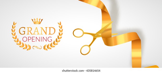 inauguration invitation cards images stock photos vectors shutterstock https www shutterstock com image vector grand opening invitation banner golden ribbon 435814654