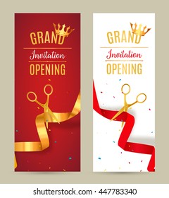 Grand Opening Ceremony Poster Concept Invitation. Grand Opening