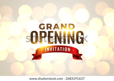 grand opening invitation bokeh background for business inauguration vector