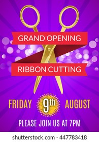 Grand Opening invitation card. Grand Opening Event invitation flyer banner poster.