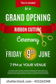 Grand Opening invitation card. Grand Opening Event invitation flyer banner poster.