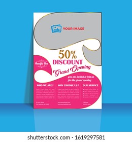 Grand Opening Invitation or Colorful creative Flyer Design-Fully editable high resolution vector file for commercial and personal use any grand opening party