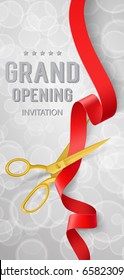 Grand Opening Invitation Lettering, Ribbon