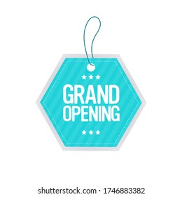 grand opening invitation tag coronavirus quarantine is over advertising campaign concept sticker poster label flyer vector illustration