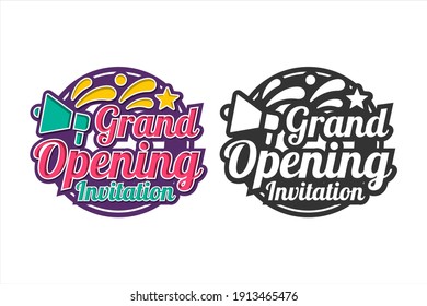 Grand opening invitation vector design set